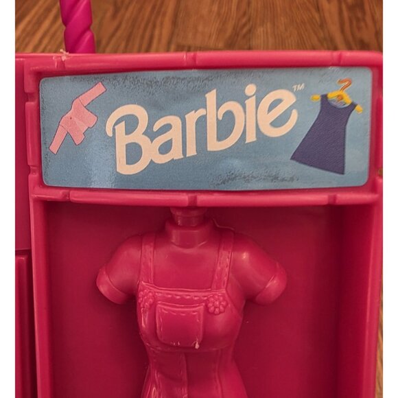 Barbie Doll Carrying Case Mattel Pink Take Along Doll‎ Trunk Closet 1999 Vintage - Picture 3 of 12